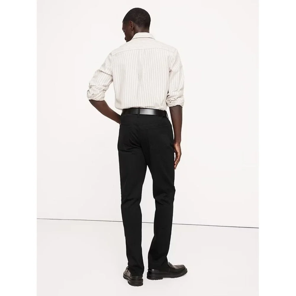 Banana Republic Mens Traveler‎ Pants 34x30 Black Slim Straight Chino 1620338